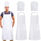 XLSXEXCL conjunto delantal y gorro blanco, ideal para empezar en la cocina