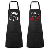Delantal XLSXEXCL Pareja Sr Correcto, diseño divertido para cocinar juntos.