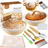 Cesta Banneton XOHUYD para levado redonda de 9 pulgadas, favorece fermentación uniforme