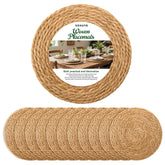 XOHUYD individuales redondos trenzados, protección elegante para la mesa.