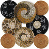 Conjunto de 8 cestas tejidas de Xuhal para pared, decoración elegante