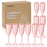 Copa Xuwaidsgn de champagne acrílica rosa pastel para brindis elegantes.