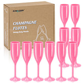 Copa de champán XUWAIDSGN rosa: plástico duradero para bodas y fiestas.