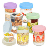 Frascos de vidrio Xyptorix 16 oz para avena nocturna con tapas herméticas, ideales para conservar ingredientes.