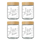 Xyptorix jarras de vidrio con tapas de bambu para desayunos para llevar.