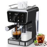 Yabano Maquina de Espresso con pantalla táctil LED para bebidas rápidas en casa.