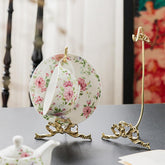 YACSNBF soporte-exhibicion-taza-te-bronce-oro ideal para exhibir vajilla con estilo.