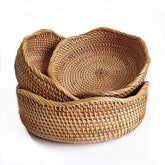 YANGQIHOME cesta ratán redonda de set de 3: almacenamiento elegante para la cocina.