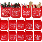 Yaomiao manoplas de horno con bolsillo, set navideño práctico para hornear con seguridad