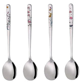 YAPULLYA: cucharas coreanas de sopa con flor grabada, diseño duradero para uso diario.