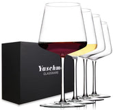 Copa Yaschmo de vino en cristal sin plomo; conjunto de 4 para claridad de color.