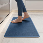 Alfombra de cocina YDKGL trenzada imitación lino azul absorbente para derrames