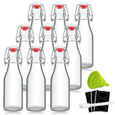 Botellas YEBODA de 8oz con tapa bisagra, ideales para bebidas caseras.