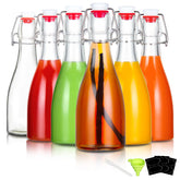 Botellas de cristal YEBODA con tapas basculantes de acero inoxidable para frescura asegurada.