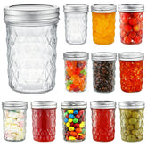Frascos YEBODA de 8 oz con tapas, almacenamiento seguro para conservas y postres.