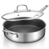 Sartén Yeksum 7QT con tapa para cocción uniforme y gran capacidad