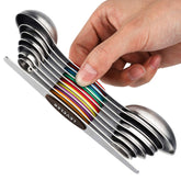 Cucharas de medición magnéticas YellRin de 8 piezas para ordenar cajones.