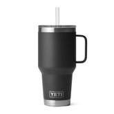 YETI Rambler 35 oz con manija, ideal para transporte cómodo de bebidas frías.
