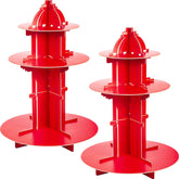 Yexiya hidrante cupcake tres niveles, soporte vistoso para fiestas de bomberos.