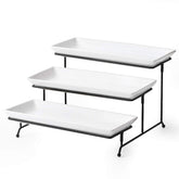 Bandejas de porcelana YHOSSEUN, ideal para presentar aperitivos en tres niveles.