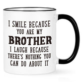 Taza YHRJWN frontal con mensaje divertido, regalo ideal para hermano