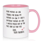Taza YHRJWN para suegra, regalo navideño ideal para café diario.