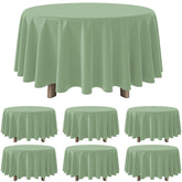 Cubierta de mesa YIDAKO redonda en verde salvia, 84 pulgadas, ideal para eventos