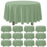 YIDAKO cubre mesa redonda salvia, plástico, 84 pulgadas, a prueba de manchas.