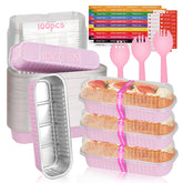 Conjunto de moldes mini Yimerlen con tapa para porciones individuales y uso versátil.