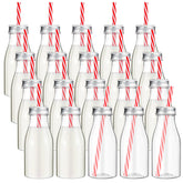 Botellas Yinkin 237 ml con tapa de aluminio, ideales para servir leche en casa.