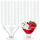 Vasos martini de Yinkin de plástico transparentes, perfectos para cócteles y postres.