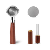 YITIHOME portafiltro 51mm sin fondo con mango de madera para observar la extracción en tiempo real.