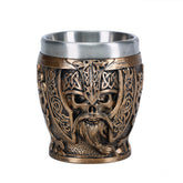 Vaso chupito YIXINLOMYY con calavera armadura, centro temático para fiestas