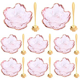 Cuenco de cristal rosa Yiyiring con flor de cerezo para postres elegantes.