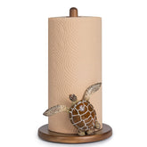 YLOVAN portarrollos papel tortuga marina en encimera, compacto y decorativo para cocinas con tema costero.