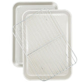 Bandejas Ymiton 9x13 con rejilla para hornear galletas uniformes.