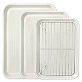 Bandejas Ymiton para horno con rejilla y base diamante favorece cocción uniforme