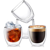 Conjunto YMMIND de tazas de vidrio doble, mantiene la bebida caliente sin quemar la mano.