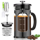 Prensa francesa YMMIND 21oz: vidrio borosilicato resistente al calor para café suave.