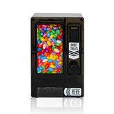 YOBRO Dispensador de caramelos negro, ideal para escritorio y despachar dulces con facilidad.
