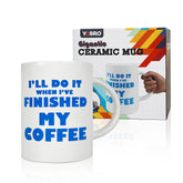 Taza YOBRO gigante con frase graciosa para amantes del café.