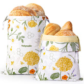 Yolysudo bolsa de pan vintage floral con cera de abejas, conserva pan artesanal fresco