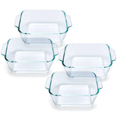 Cazuelas de vidrio Yomvzake cuadrado de 5 pulgadas para porciones individuales listas para horno