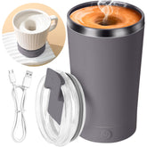 Taza Yonsya mezcladora eléctrica, frente, muestra el agitador automático en gris