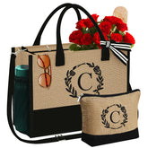 YOOLIFE bolsa inicial frontal con monograma, regalo elegante para mujer