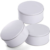 Caja redonda de galletas Yopay blanca de 7 pulgadas para conservar frescura.