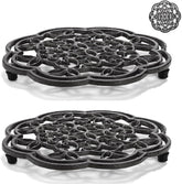Trivet redondo de hierro forjado Yopay protege superficies al colocar ollas calientes