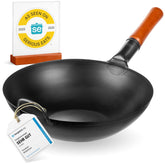 Wok YOSUKATA base plana 13,5 pulgadas para salteados con calor uniforme
