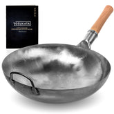 Wok de YOSUKATA con base redonda para salteados y cocción uniforme.