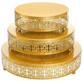 Youeon tres-pisos-torta en oro, exhibición superior para pasteles grandes.